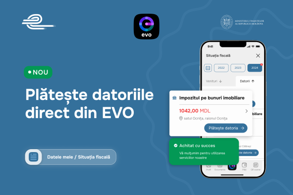 Plătește datoriile fiscale direct din EVO
