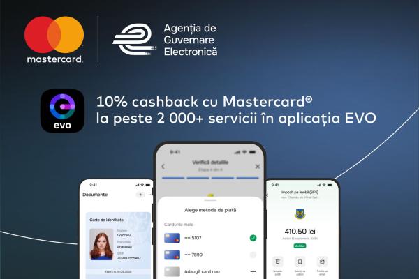 Plătește serviciile publice prin EVO cu cardul Mastercard și primește 10% cashback