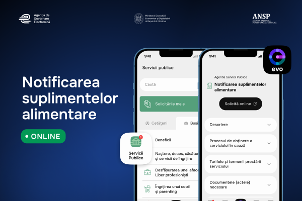 Notificarea privind suplimentele alimentare, acum online – proces simplificat pentru agenții economici