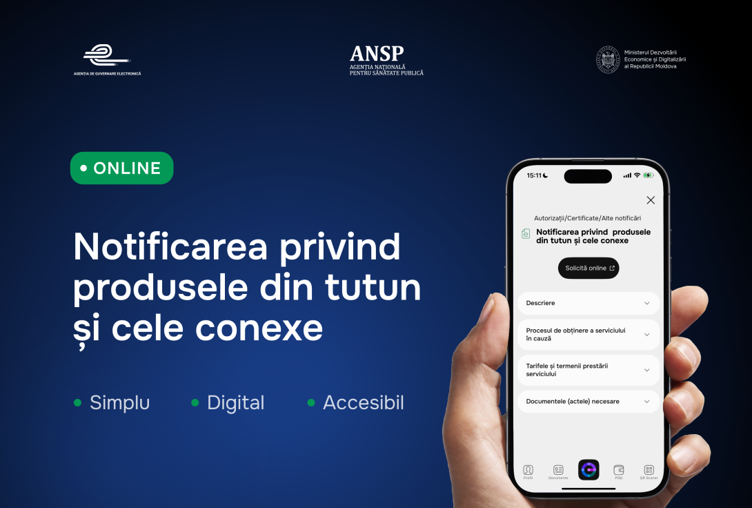 Notificarea privind produsele din tutun, acum online – proces simplificat pentru agenții economici