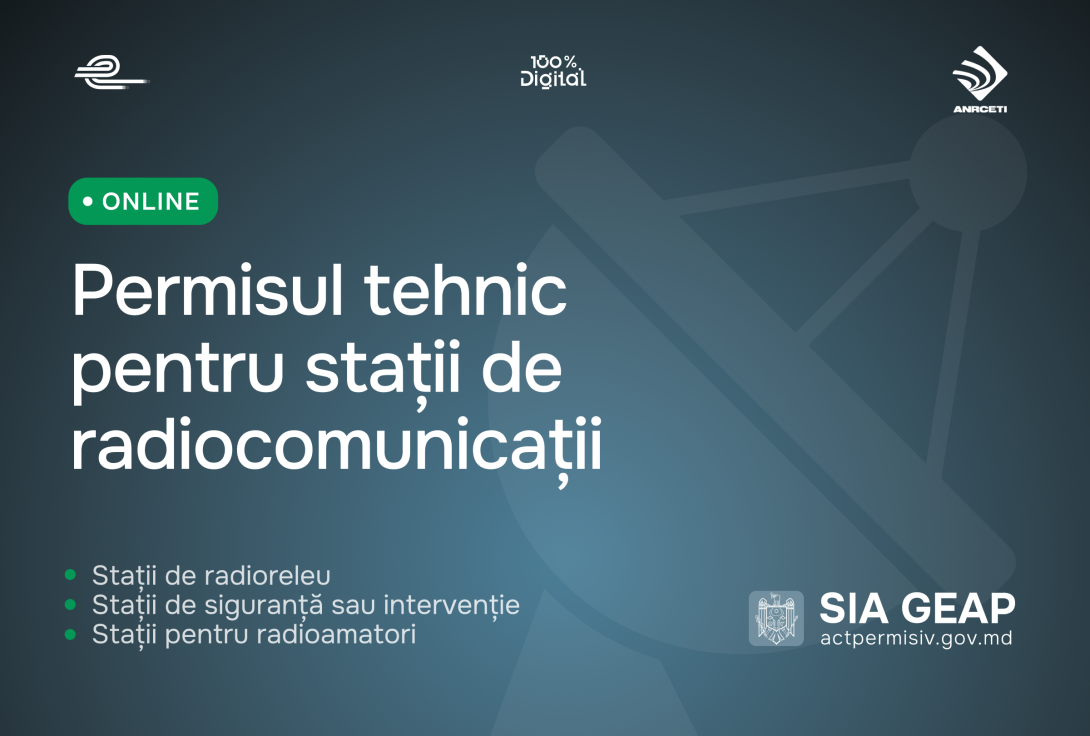 Permisul tehnic pentru utilizarea stațiilor de radiocomunicații – disponibil online prin SIAGEAP