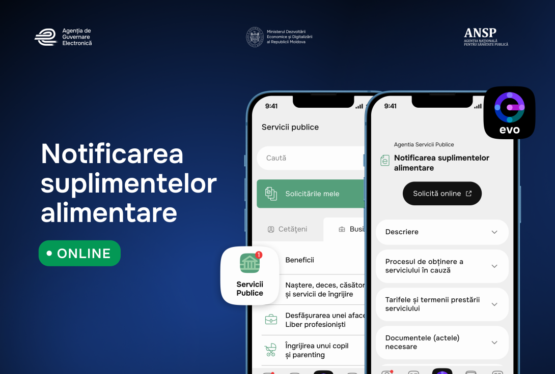 Notificarea privind suplimentele alimentare, acum online – proces simplificat pentru agenții economici