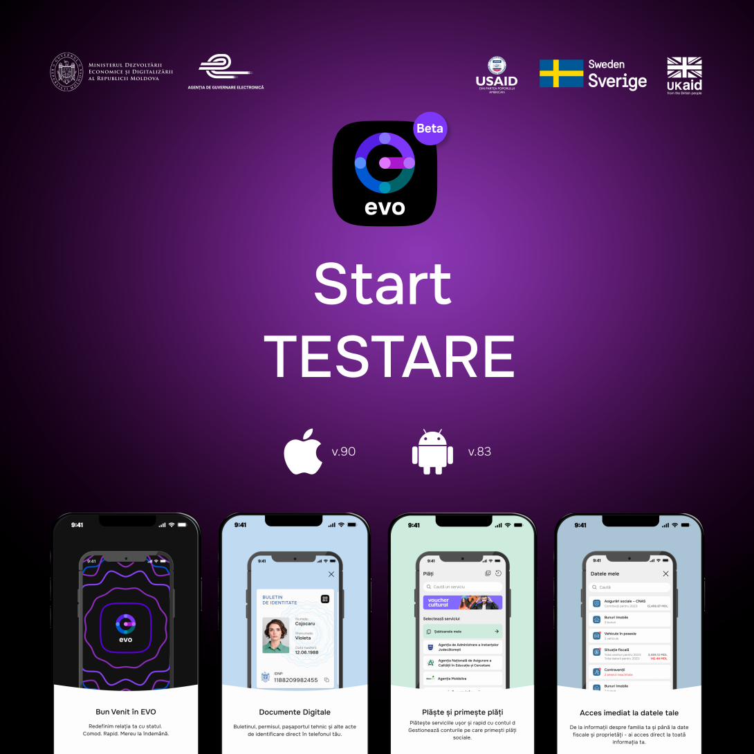Start testare EVO. Peste 3,500 de persoane au primit acces la aplicație în regim Beta